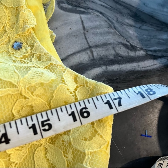 Vintage Ann’s Vogue Shop Cincinnati Yellow Princess Gown Lace Chiffon S/M 1960s - Picture 7 of 10